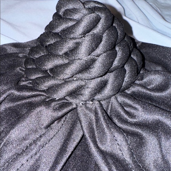 Elegant Black Satin Turban knot hat - Picture 2 of 2